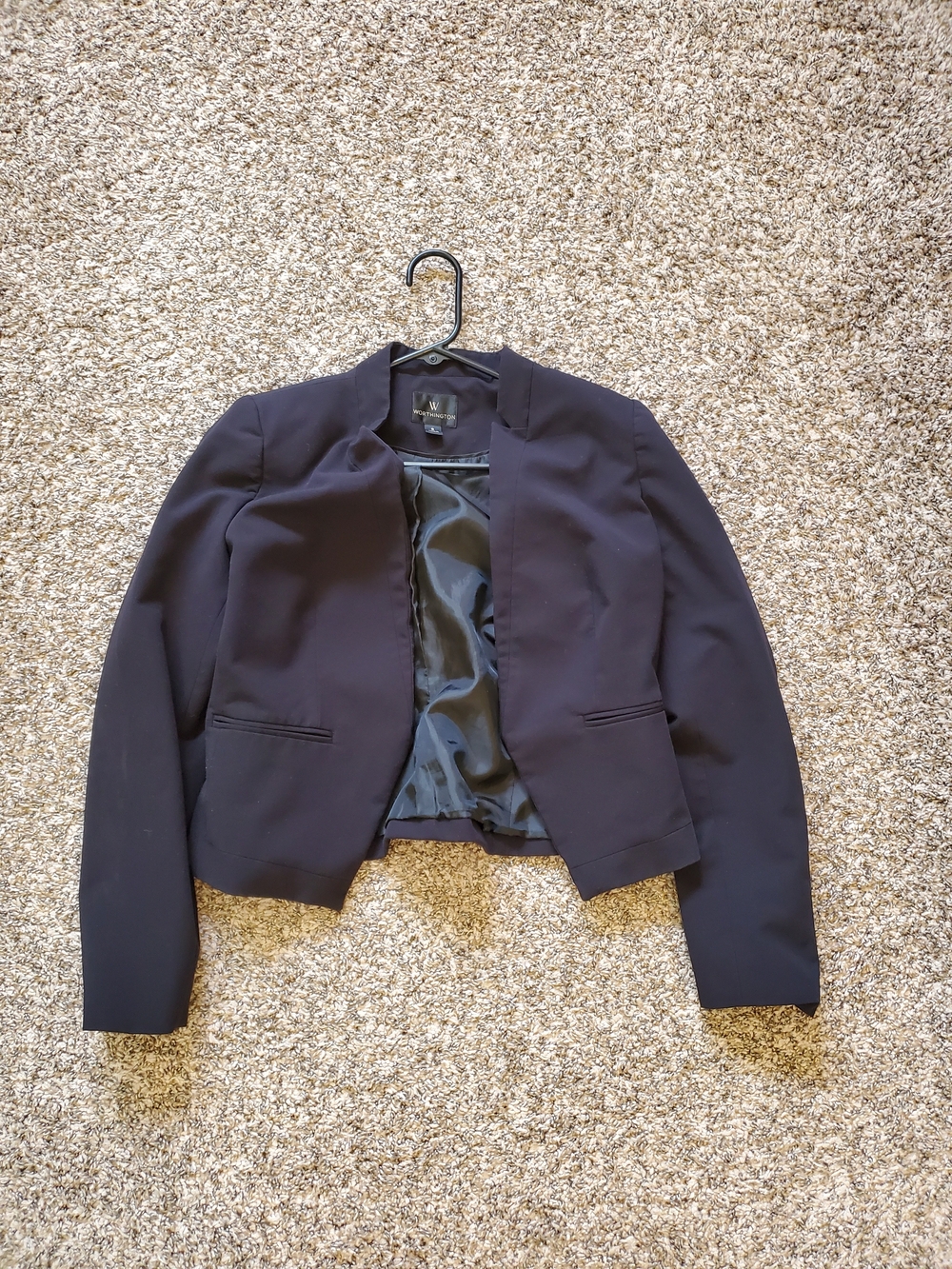 Worthington Black Cropped Open Blazer